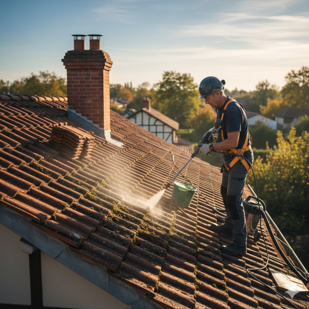 Entretien régulier d'une toiture par un professionnel