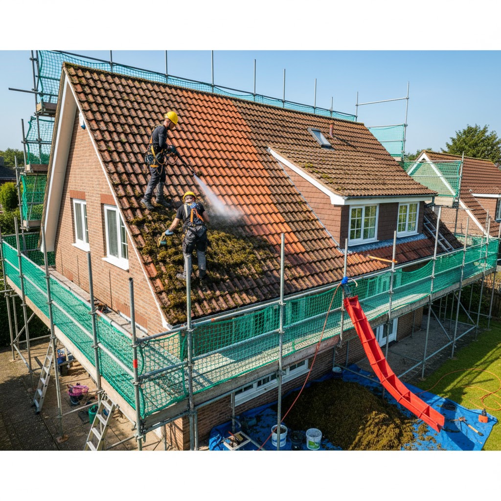 Nettoyage et démoussage de toiture